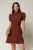 Rochie DY Fashion scurta caramizie cu aplicatii pe capace si decolteu rotund