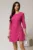 Rochie DY Fashion scurta fucsia cu dungi si nasturi pe fusta