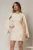 Rochie DY Fashion scurta ivoar cu maneci lungi crapate si aplicatii la decolteu