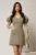 Rochie DY Fashion scurta kaki cu croi drept si buzunare pe fusta