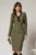 Rochie DY Fashion scurta kaki office conica cu decolteu in V si funda