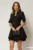 Rochie DY Fashion scurta neagra clos cu dantela la maneci si fusta