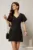 Rochie DY Fashion scurta neagra cu croi drept si buzunare pe fusta
