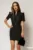 Rochie DY Fashion scurta neagra cu nasturi decorativi pe bust si maneca scurta