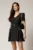 Rochie DY Fashion scurta neagra cu pliuri si decolteu in V