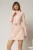 Rochie DY Fashion scurta roz din stofa cu clapete tip buzunare si curea in talie
