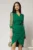 Rochie DY Fashion scurta verde cu talia impletita si maneci bufante