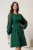 Rochie DY Fashion scurta verde din stofa in clini cu maneci din tull cu buline