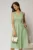 Rochie DY Fashion scurta verde fistic din poplin cu funde pe umeri