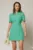 Rochie DY Fashion scurta verde menta cu mic decupaj in V la decolteu si fusta tip A