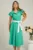 Rochie DY Fashion verde cu buline si cordon in talie