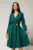 Rochie DY Fashion verde cu decolteu petrecut si catarama aurie