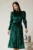 Rochie DY Fashion verde din catifea cu glitter argintiu