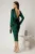 Rochie DY Fashion verde din catifea cu paiete si funda maxi la spate