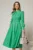 Rochie DY Fashion verde din poplin cu guler dublu si curea in talie