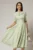 Rochie DY Fashion verde fistic cu guler amplu si detaliu inima