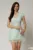 Rochie DY Fashion verde menta cu decolteu adanc rotund si dantela pe fusta
