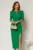 Rochie DY Fashion verde midi cu crepeu maxi si aplicatii la bust