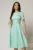 Rochie DY Fashion verde mint cu funde pe bust si maneci scurte