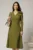 Rochie DY Fashion verde olive midi cu funda pe umar