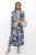 Rochie Dama 75749 Crem-Albastru | Ryori