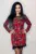 Rochie Dama R23676 Rosu-Verde | Kikiriki