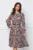 Rochie Dy Fashion cu imprimeu maro si decupaj pe maneci