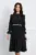 Rochie Dy Fashion neagra cu volanas la bust si perle in talie