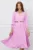Rochie Dy Fashion roz din voal cu bust petrecut si curea in talie