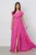 Rochie Dy Fashion roz lunga cu volan la bust si cordon in talie