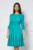 Rochie Dy Fashion turcoaz cu pliuri pe bust si fusta