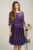 Rochie Ella Collection Ana eleganta din tafta mov cu broderie florala 3D la bust