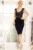 Rochie Fofy conica cu volan la talie di aplicatie de flori 3D