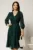 Rochie Gina midi verde din voal cu fir lurex in clos