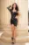 Rochie Ivona neagra cu broderie si flori 3D