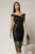 Rochie Joanna neagra de ocazie din tafta si paiete