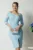 Rochie La Donna de ocazie din stofa bleu conica cu decolteu barcuta