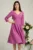 Rochie LaDonna lila midi cu decolteu adanc si brosa detasabila