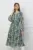 Rochie Loredana verde mint cu imprimeu si curea in talie