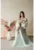 Rochie Lunga cu maneca lunga Flowers Mint 15544