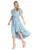 Rochie M1179 – imprimeu floral – volane – albastra – material de calitate – viscoza –