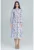 Rochie M600 – florala – albastru – midi – maneci lungi – poliester 95% – elastan 5%