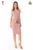 Rochie MBG Collection de ocazie conica de lungime midi de culoare roz pudra
