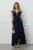 Rochie MBG bleumarin lunga cu funda in talie