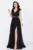Rochie Maia de nasa neagra lunga eleganta cu sclipici si accesoriu cu fulgi