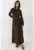 Rochie Maxi –  Detaliu Arcuit – Maro Mocha Inchis – Textil