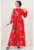 Rochie Maxi HiCCUP – model floral – rosu – textil