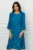 Rochie Melisa albastra cu imprimeu verde