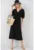 Rochie Midi – HiCCUP – A-Form Fit – Decolteu in V – Negru – Textil