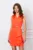 Rochie Miley orange neon din neopren cu volan si cordon in talie